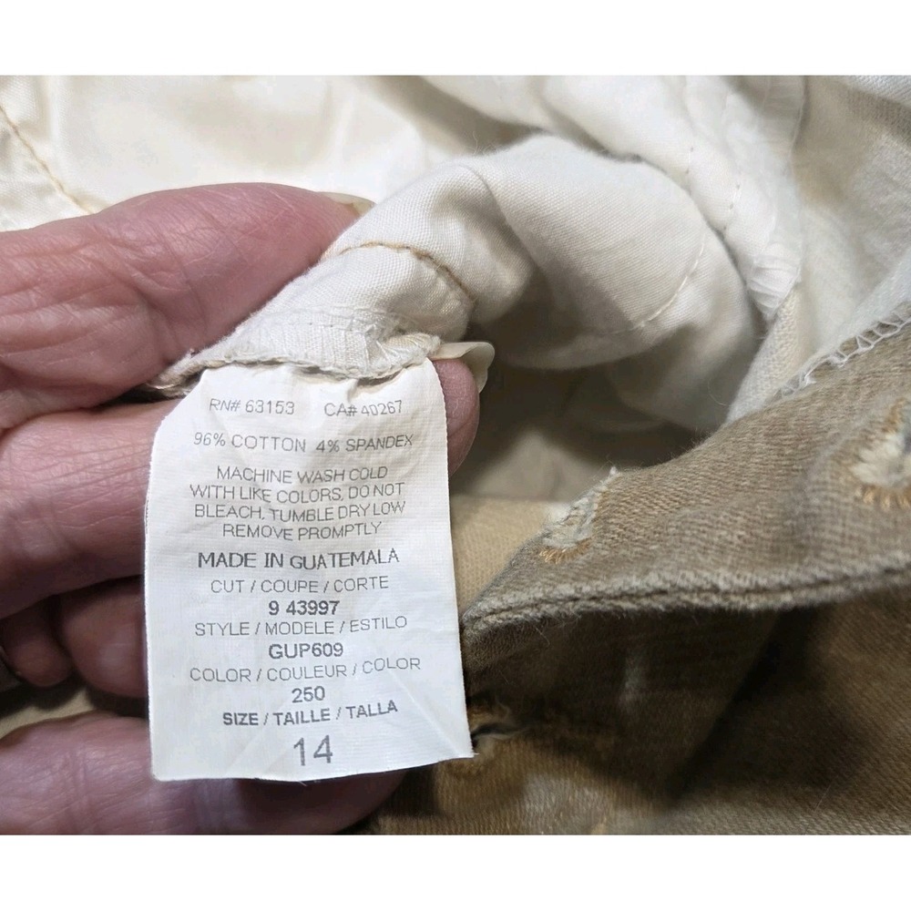 Trilogy Sz 14 Ladies Butterfly Jean Beige Wide Leg Mid-rise Raw Edge‎ Hem - Picture 6 of 6